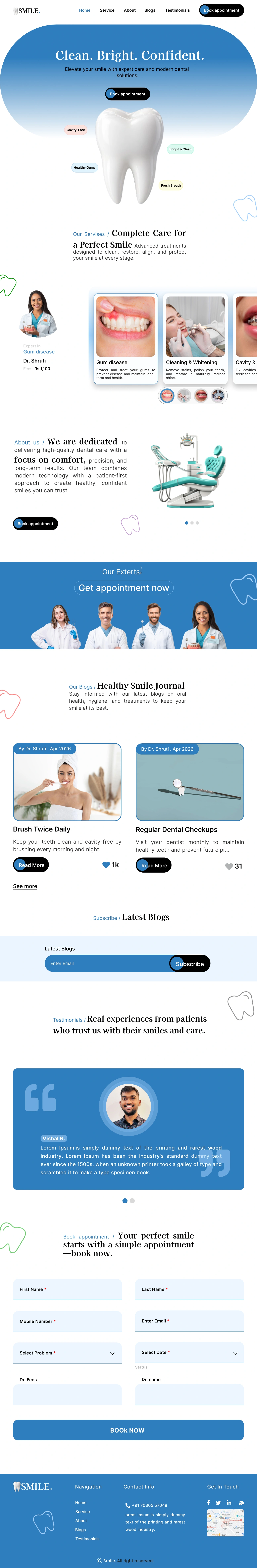 Dental Clinic Website Homepage